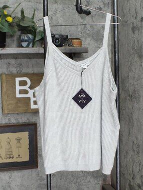 Tan Ava Viv Women S Plus V Neck Sweater Tank 83786615 3X 4X X Sz V